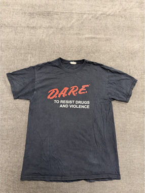 Vintage D.A.R.E. Black T-Shirt with Red and White Print